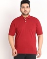 Shop Men's Maroon Plus Size T-shirt-Front