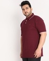 Shop Men's Maroon Plus Size Polo T-shirt-Design