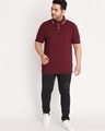 Shop Men's Maroon Plus Size Polo T-shirt