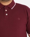 Shop Men's Maroon Plus Size Polo T-shirt