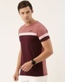 Shop Men's Maroon & Pink Colourblocked T-shirt