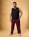 Shop Men's Maroon Plus Size Pyjamas-Full