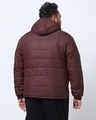 Shop Men's Maroon Plus Size Typography Puffer Jacket-Design