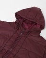 Shop Men's Maroon Plus Size Typography Puffer Jacket