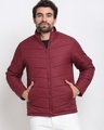 Shop Men's Maroon Puffer Jacket-Front