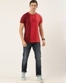 Shop Men's Maroon & Red Colourblocked T-shirt
