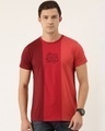 Shop Men's Maroon & Red Colourblocked T-shirt-Front