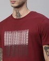 Shop Men's Maroon Regular Fit Printed Tshirt-Full