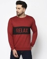 Shop Men's Maroon Relax Typography Sweatshirt
