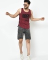 Shop Men's Maroon Rock & Roll Typography Slim Fit Vest-Full