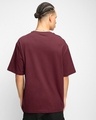 Shop Men's Maroon Sarcasm Society Typography Oversized T-shirt-Full