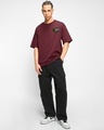 Shop Men's Maroon Sarcasm Society Typography Oversized T-shirt