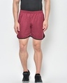 Shop Men's Maroon Self Designed Shorts-Front