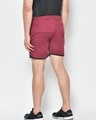 Shop Men's Maroon Self Designed Shorts-Full