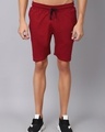 Shop Men's Maroon Slim Fit Shorts-Front