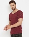 Shop Men's Maroon Solid Slim Fit  T-shirt-Design
