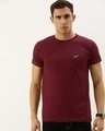 Shop Men's Maroon Solid T-shirt-Front