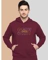 Shop Men's Maroon Stay Fearless Typography Hoodie-Front