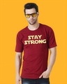 Shop Men's Maroon Stay Strong Typography T-shirt-Front