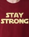 Shop Men's Maroon Stay Strong Typography T-shirt-Full
