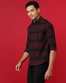 Shop Men's Maroon Striped Cotton Shirt-Full