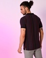 Shop Men's Maroon Striped Polo T-shirt-Full