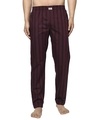 Shop Men's Maroon Striped Pyjamas-Front