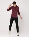 Shop Men's Maroon Striped Slim Fit Shirt