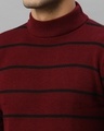 Shop Men's Maroon Striped Sweater