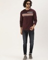 Shop Men's Maroon Striped T-shirt