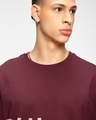 Shop Men's Maroon Survived Graphic Printed Oversized T-shirt