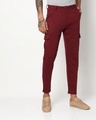 Shop Men's Maroon Tapered Fit Chinos-Front