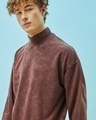 Shop Men's Maroon Textured Oversized Sweatshirt