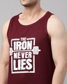 Shop Men's Maroon The Iron Never Lies Typography Vest