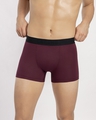 Shop Men's Maroon Anti-Microbial Micro Modal Trunks-Front