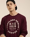 Shop Men's Maroon Typography Oversized T-shirt-Front