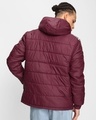 Shop Men's Maroon Typography Puffer Jacket-Design