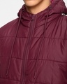 Shop Men's Maroon Typography Puffer Jacket