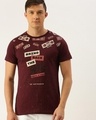 Shop Men's Maroon Bring back to 90s Typography Slim Fit T-shirt-Front