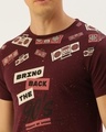 Shop Men's Maroon Bring back to 90s Typography Slim Fit T-shirt