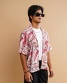 Shop Men's Maroon & White Abstract Printed Oversized Shirt-Design