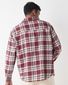 Shop Men's Maroon & White Checked Oversized Shirt-Design