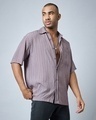 Shop Men's Mauve Oversized Textured Shirt-Design