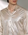 Shop Men's Metallic Beige All Over Printed Shirt