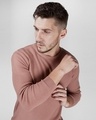 Shop Men's Mexican Pink Waffle Slim Fit Sweater-Front