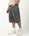 Shop Men's Mid Grey Washed Straight Fit Shorts-Front