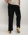 Shop Men's Midnight Black Loose Comfort Fit Cargo Pants-Design