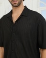 Shop Men's Midnight Black Textured Oversized Shirt