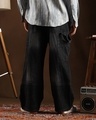 Shop Men's Midnight Black Washed Straight Fit Cargo Carpenter Jeans-Design