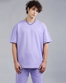 Shop Men's Purple Super Loose Fit T-shirt-Front